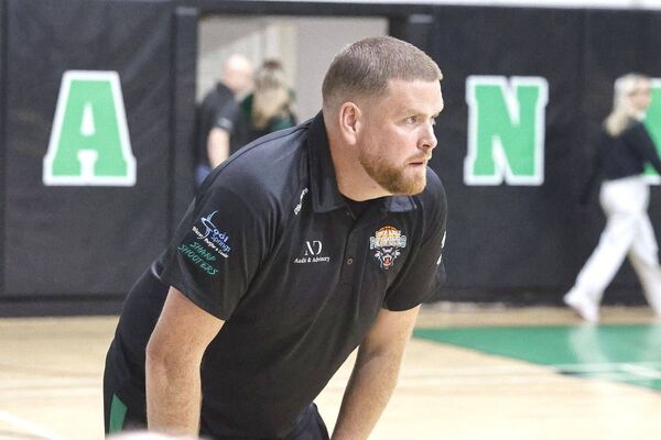 Portlaoise Panthers' manager Jack Scull keeps a close eye on proceedings against Maree on Saturday Photo: David Maher