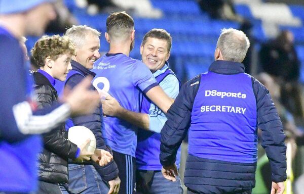 Joyous scenes as Ballyroan Abbey claim the Junior Football Championship title Photo: Denis Byrne