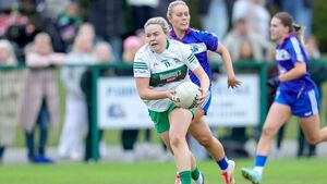 Aisling is lost for words but delighted to lift the Lulu Carroll Cup