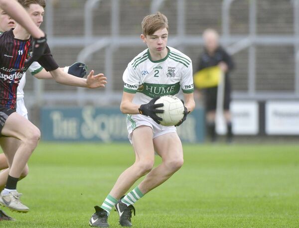 Max Whelan securing this ball for Portlaoise in Saturday's U/15 Football 'A' Championship final Photo: Denis Byrne Max Whelan securing this ball for Portlaoise in Saturday's U/15 Football 'A' Championship final Photo: Denis Byrne