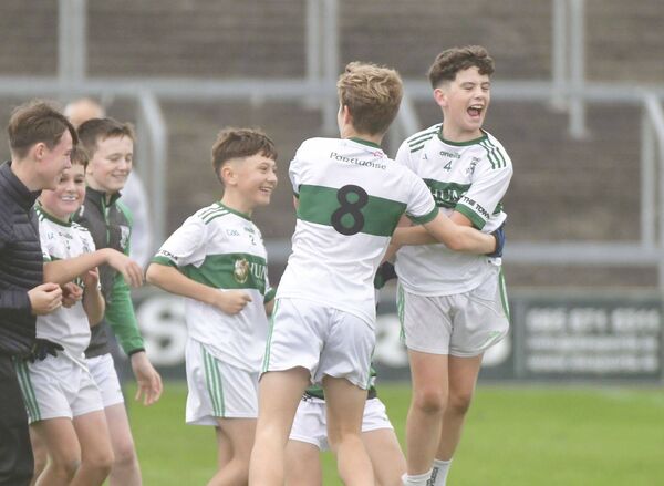 Celebration time for Portlaoise U/13 players on Saturday Photo: Denis Byrne Celebration time for Portlaoise U/13 players on Saturday Photo: Denis Byrne