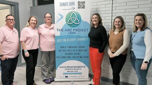 <p>The ARC Project volunteers David Delaney, Michelle Robertson and Ruth Miller pictured with Laois Partnership Company CEO Caroline Lydon and LPC community development officers Cássia O'Neill and Eimear Kelly Photo: Stan Henderson</p>