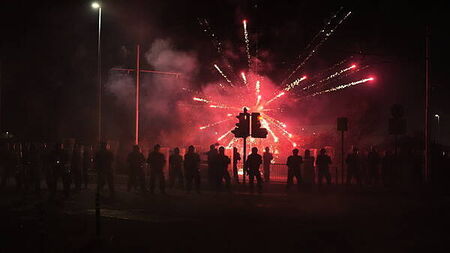 Fireworks and stones thrown at gardaí for second night at asylum seeker hotel