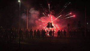 Fireworks and stones thrown at gardaí for second night at asylum seeker hotel