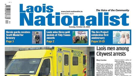 The front page of this week's Laois Nationalist 
