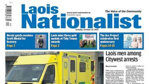 The front page of this week's Laois Nationalist 