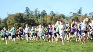 <p>Action from the Boys U/12 race</p>