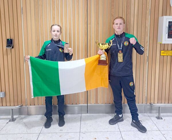 Portlaoise Boxing Club pair, Thomas O'Reilly and Rosaletta Casey, both members of the Ireland team and medals winners at the European Under-15 Championships in Montenegro last week