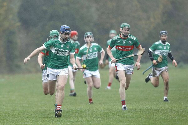 Cian Hill goes on the attack for Ballyfin-Mountrath in their U/20HC win over Rathdowney/Errill Photo: David Maher