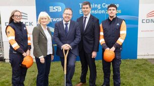 <p>Pictured today at the Networks Training Centre in Portlaoise is Minister for Further and Higher Education, Research, Innovation and Science, James Lawless TD, Minister of State at the Department of Further and Higher Education, Research, Innovation and Science, Marian Harkin TD, Nicholas Tarrant, Managing Director of ESB Networks, and ESB Networks apprentices Dearbhla McGrath and Ryan Bourke</p> <p>Pictured today at the Networks Training Centre in Portlaoise is Minister for Further and Higher Education, Research, Innovation and Science, James Lawless TD, Minister of State at the Department of Further and Higher Education, Research, Innovation and Science, Marian Harkin TD, Nicholas Tarrant, Managing Director of ESB Networks, and ESB Networks apprentices Dearbhla McGrath and Ryan Bourke</p>