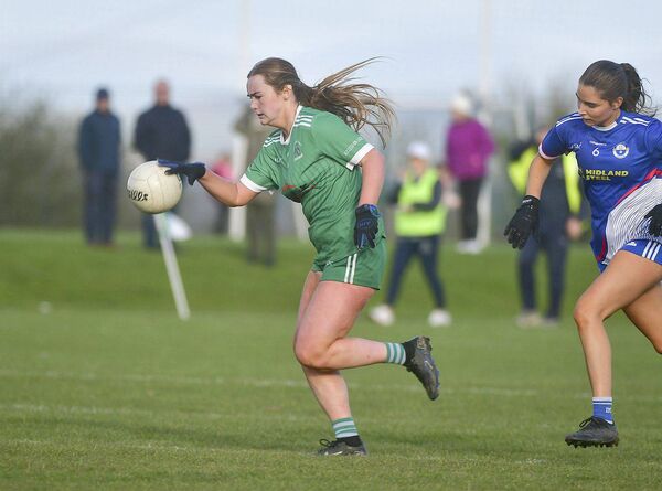 Emma Malone (Killeshin) drives forward against St Paul's in the LGFA Division 3 final Photo: Denis Byrne