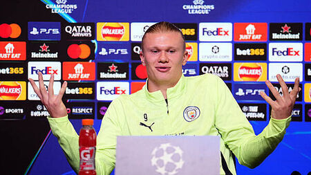 Manchester City striker Erling Haaland insists he is not thinking about records