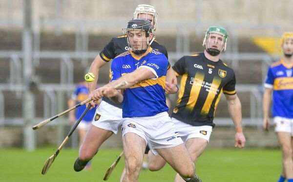 Aiden Corby (Clough/Ballacolla) playing for a score against Castletown-Geoghegan in the Leinster Club Senior Hurling Championship quarter-final Photo: Denis Byrne