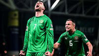 Troy Parrott’s double earns Ireland famous victory as Ronaldo sees red