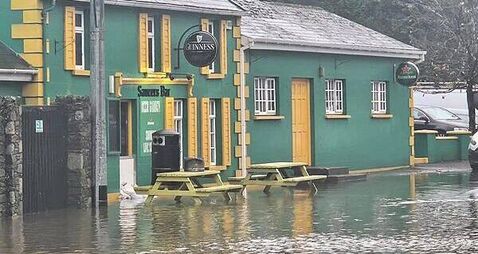 Storm Claudia brings flooding to Blackwater village in Co Wexford