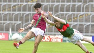 <p>Darragh Galvin scored four points for Portarlington in the Leinster Club Senior Football Championship quarter-final win over Naomh Mairtín Photo: Denis Byrne</p>