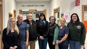 <p>Emma Dempsey, Chairperson of Friends of Portlaoise Hospital; Ger Egan, Friends of Portlaoise Hospital; Toney Ryan, Road to Recovery; Monica Pataki, Anaesthetist MRHP; Anne Whitford, Anaesthetist MRHP; Jane Wallace, Clinical Nurse Manager Theatre MRHP; and Niamh Ryan, Road to Recovery</p> <p>Emma Dempsey, Chairperson of Friends of Portlaoise Hospital; Ger Egan, Friends of Portlaoise Hospital; Toney Ryan, Road to Recovery; Monica Pataki, Anaesthetist MRHP; Anne Whitford, Anaesthetist MRHP; Jane Wallace, Clinical Nurse Manager Theatre MRHP; and Niamh Ryan, Road to Recovery</p>