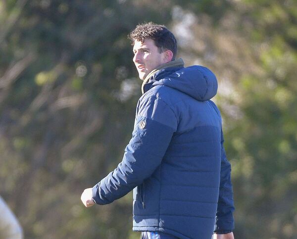 Mountrath CS senior hurling manager, Aaron Dunphy keeps a watchful eye on proceedings against Castlecomer Photo: Denis Byrne Mountrath CS senior hurling manager, Aaron Dunphy keeps a watchful eye on proceedings against Castlecomer Photo: Denis Byrne