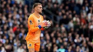 Late Bart Verbruggen penalty save helps Brighton to victory over Brentford