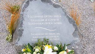 <p>A memorial stone that was installed in Co Clare for those who died during the Covid pandemic. File image </p>