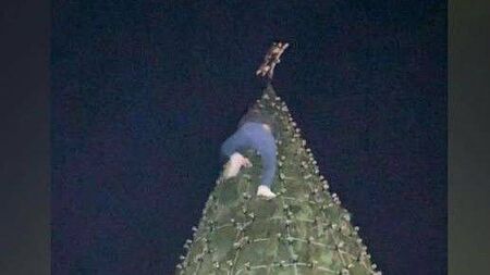 Anger as 'gobshite' climbs Laois Christmas Tree