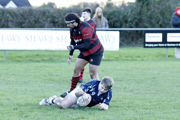 Portlaoise captain Ryan McEvoy scores a try against Arklow on Sunday Photo: David Maher