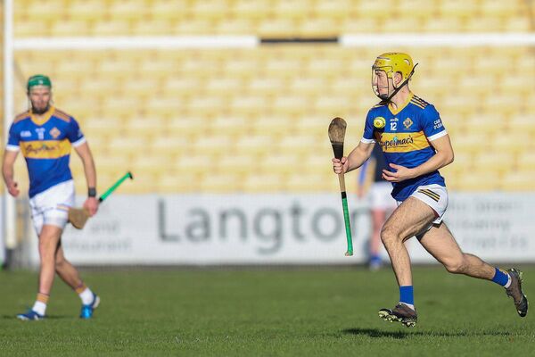 Clough/Ballacolla's Robbie Phelan goes on a charge against Shamrocks Ballyhale on Sunday Photo: Paul Dargan