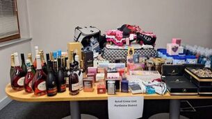 <p>Some of the high-value stolen goods that were seized by gardaí in Portlaoise. Photo: An Garda Síochána Laois Offaly</p>