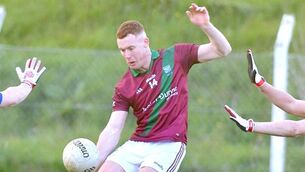 <p>Even Colm Murphy's eight points could not inspire Portarlington in their Leinster Club SFC semi-final loss at the hands of Athy on Saturday Photo: Denis Byrne</p>