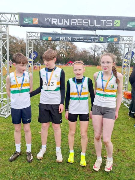 The U/13 team who won their Mixed relay
