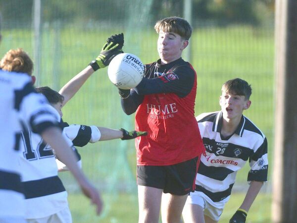 Eoghan Dunne (Portlaoise CBS) releasing this ball Photo: Denis Byrne