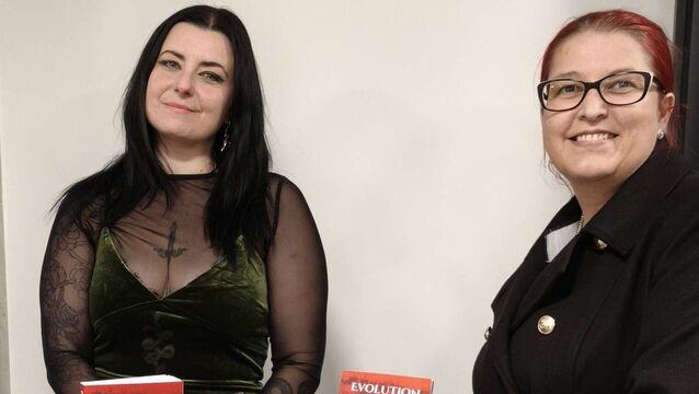 <p>Local author Dana Enache pictured with her friend Marija Durisic at the launch of Evolution Photo: Stan Henderson</p>