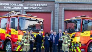 <p>Two new fire appliances were officially handed over at a ceremony in Portlaoise Fire Station on Thursday 11 December</p> <p>Two new fire appliances were officially handed over at a ceremony in Portlaoise Fire Station on Thursday 11 December</p>
