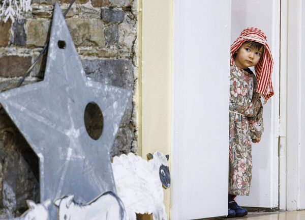 Jacob gets ready to make his appearance during the Graiguecullen Parish Childcare Centre’s preschool nativity and Christmas carols in St Fiacc’s Hall, Graiguecullen Photos: Michael O'Rourke PhotographyImage text
