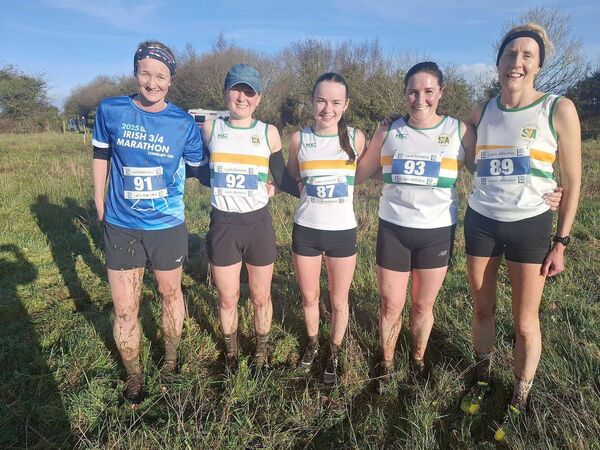 The St Abban's ladies team who were in action over 5km Cross Country