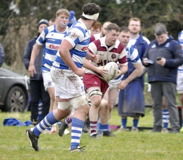 Peter Dunne breaking for Portarlington against Athy in the Lawlor Cup final Photo Martin Rowe 