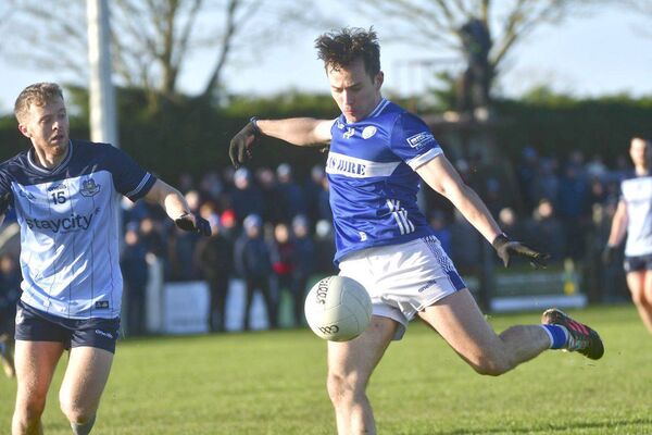 Brian Byrne (Laois) playing for a score against Dublin on Saturday Photo: Denis Byrne Brian Byrne (Laois) playing for a score against Dublin on Saturday Photo: Denis Byrne