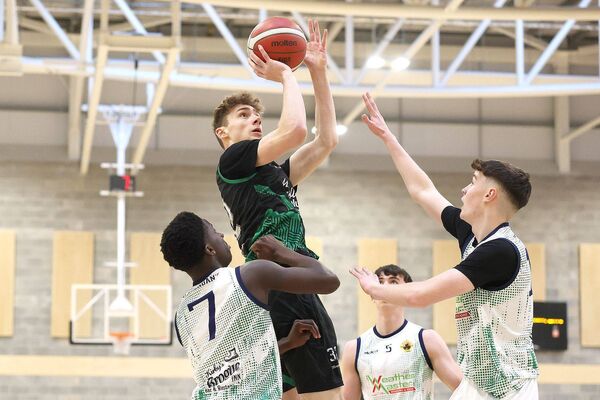 Portlaoise Panthers' Jack Gilnagh looks for a basket against St Brendan's Tralee Photo: ©INPHO/Bryan Keane Portlaoise Panthers' Jack Gilnagh looks for a basket against St Brendan's Tralee Photo: ©INPHO/Bryan Keane