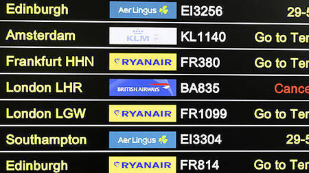 Flight cancellations at Dublin Airport due to weather conditions