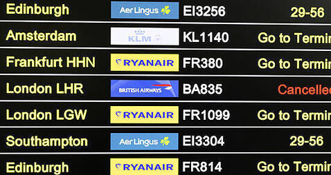 Flight cancellations at Dublin Airport due to weather conditions