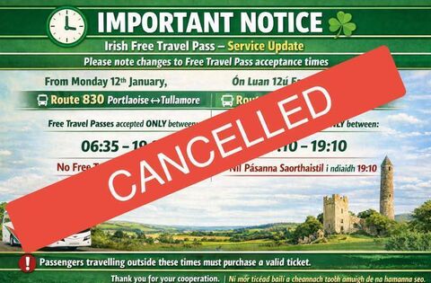 Laois bus firm does U-turn on free travel restrictions