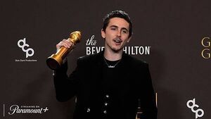 Timothee Chalamet thanks Kylie Jenner in Golden Globes speech