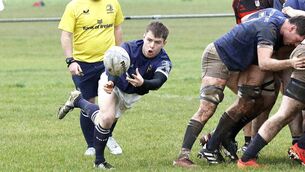 <p>Jake Byrne made a decisive break in the lead up to Portlaoise's bonus point try on Sunday Photo: David Maher</p> <p>Jake Byrne made a decisive break in the lead up to Portlaoise's bonus point try on Sunday Photo: David Maher</p>