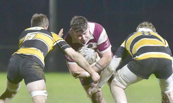 Fintan Murphy (Portarlington) drives for the line in their Leinster League Division 2B win over North Meath Photo: Denis Byrne