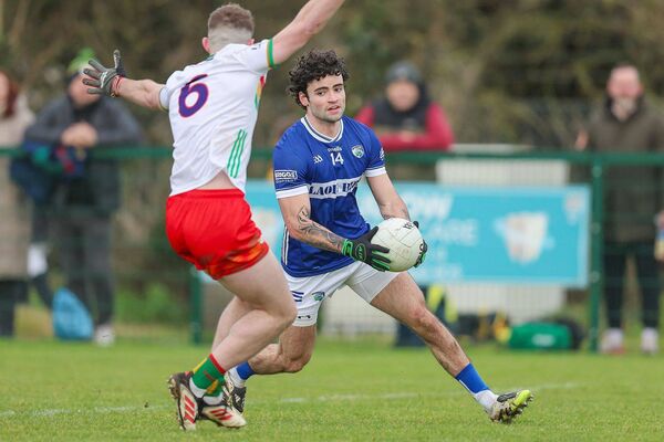 Laois's Aaron Cooney has his eyes set on heading for goal against Carlow in the O'Byrne Cup Shield semi-final at SETU Carlow on Saturday Photo: Paul Dargan