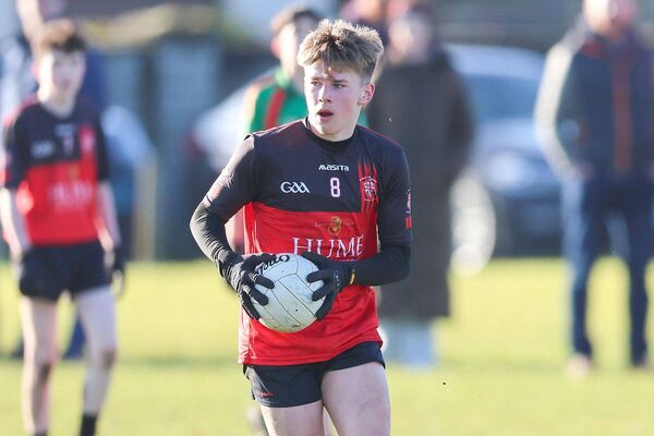 Tadas Sirvaitis (Portlaoise CBS) goes on the attack in the South Leinster 2nd year football 'B' final Photo: Paul Dargan