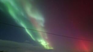 <p>The Northern Lights over Abbeyleix tonight. Photo: Cliona O'Connell</p>