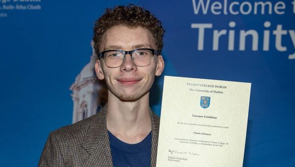 Charles Donnery, graduate of Mountrath Community School and recipient of an 'Entrance Exhibition' award. Picture by Paul Sharp.