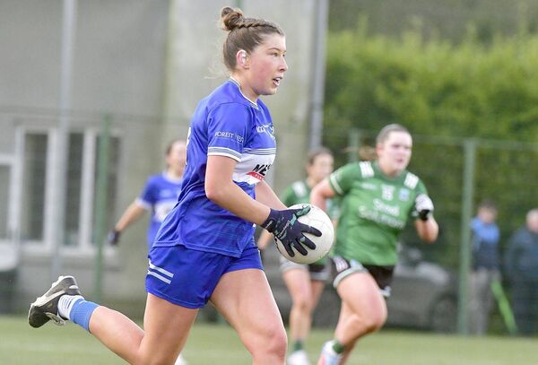 Faye McEvoy goes on the attack for Laois in their National League game with Fermanagh Photo: Denis Byrne