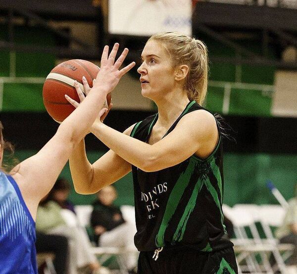 Ciara Byrne did her bit to try and keep Portlaoise Panthers in the game against Glanmire Photo: David Maher